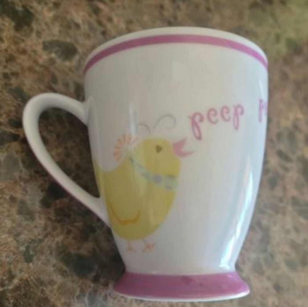 2007 7oz Starbucks Easter coffee cup mug yellow chicky‎ Holiday